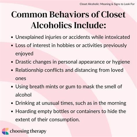 closet alcoholic behavior